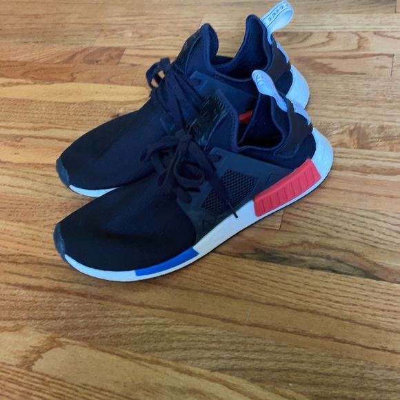 Adidas nmd, Size 11.5, black, white, red, blue - Picture 3 of 5